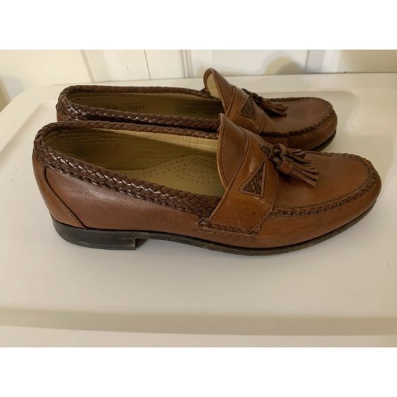 Allen Edmonds Men’s Sz 9D Maxfield Brown Leather Tassel Loafers Shoes‎ - Picture 6 of 9